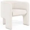 Buy Design Armchair - Bouclé Fabric Upholstered Armchair - Curtis White 60701
