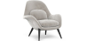Buy Velvet Upholstered Armchair - Uyere Light grey 60706 Home delivery