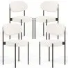 Pack of 4 - Dining Chair - Upholstered in Bouclé Fabric - Black Metal - Margot image 9