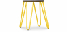 Buy Round Stool - Industrial Design - Wood & Steel - 43cm - Hairpin Yellow 58384 at Privatefloor