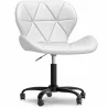 Buy Office Chair with Wheels - Swivel Desk Chair - Upholstered in Faux Leather - Black Wito Frame White 61049