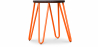 Buy Round Stool - Industrial Design - Wood & Steel - 43cm - Hairpin Orange 58384 - prices