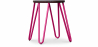 Buy Round Stool - Industrial Design - Wood & Steel - 43cm - Hairpin Fuchsia 58384 Home delivery