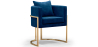 Buy Dining Chair - With armrests - Upholstered in Velvet - Giorgia Dark blue 61009 at Privatefloor