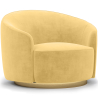 Buy Curved Design Armchair - Upholstered in Velvet - Herina Yellow 60647 - in the EU