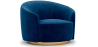 Buy Curved Design Armchair - Upholstered in Velvet - Herina Dark blue 60647 with a guarantee