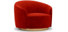 Buy Curved Design Armchair - Upholstered in Velvet - Herina Red 60647 Home delivery