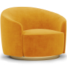 Buy Curved Design Armchair - Upholstered in Velvet - Herina Mustard 60647 at Privatefloor