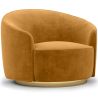 Curved Design Armchair - Upholstered in Velvet - Herina image 9