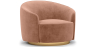 Buy Curved Design Armchair - Upholstered in Velvet - Herina Cream 60647 Home delivery