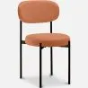 Buy Dining Chair - Upholstered in Velvet - Black Metal - Margot Orange 61003
