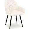 Buy Dining Chair with Armrests - Upholstered in Premium Bouclé - Alene White 61267