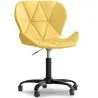 Buy Office Chair with Wheels - Swivel Desk Chair - Upholstered in Faux Leather - Black Wito Frame Yellow 61049