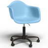 Buy Office Chair with Armrests - Desk Chair with Wheels - Weston Black Frame Light blue 61269 - prices