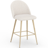 Buy Stool Upholstered in Bouclé Fabric - Scandinavian Design - Evelyne White 61285 - in the EU