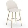 Stool Upholstered in Bouclé Fabric - Scandinavian Design - 66cm - Evelyne image 9