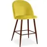 Buy Velvet Upholstered Stool - Scandinavian Design - 66cm - Evelyne Yellow 61287