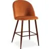 Buy Velvet Upholstered Stool - Scandinavian Design - 66cm - Evelyne Reddish orange 61287