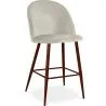 Buy Velvet Upholstered Stool - Scandinavian Design - 66cm - Evelyne Light grey 61287