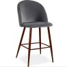 Buy Velvet Upholstered Stool - Scandinavian Design - Evelyne Dark grey 61287 in the Europe