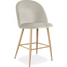 Buy Velvet Upholstered Stool - Scandinavian Design - 63cm - Evelyne Light grey 61288 - prices