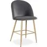 Buy Velvet Upholstered Stool - Scandinavian Design - 66cm - Evelyne Dark grey 61288