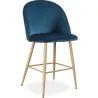 Buy Velvet Upholstered Stool - Scandinavian Design - 66cm - Evelyne Dark blue 61288