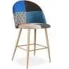 Buy Patchwork Upholstered Stool - Scandinavian Style - 66cm - Evelyne Multicolour 61294