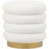 Buy Round Pouf Upholstered in Bouclé Fabric - Gereth White 61301