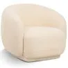 Buy Upholstered Armchair in Bouclé Fabric - Curved Design - Drisela Cream 61302