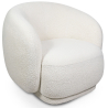 Buy Upholstered Armchair in Bouclé Fabric - Curved Design - Drisela White 61302 - in the EU