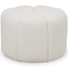 Buy Round Ottoman Upholstered in Bouclé Fabric - Posera White 61306 - in the EU