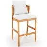 Buy High Outdoor Teak Wood Stool with Cushions - Bamas Natural 61324