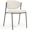 Buy Dining chair - Upholstered in Bouclé Fabric - Black Metal - Seda White 61332