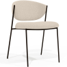 Buy Dining chair - Upholstered in Bouclé Fabric - Black Metal - Seda Ivory 61332 at Privatefloor