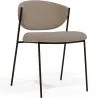 Buy Dining chair - Upholstered in Bouclé Fabric - Black Metal - Seda Taupe 61332