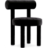 Buy Dining Chair - Upholstered in Velvet - Rhys Black 60708 Home delivery