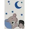 Large Kids Sleeping Bear Design Carpet - Blue and Grey (290x200 cm) - Hercai image 9