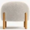 Round Corduroy Upholstered Pouf with Natural Wood Legs - Marrakesh image 9
