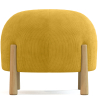 Round Corduroy Upholstered Pouf with Natural Wood Legs - Marrakesh image 9