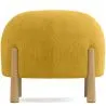 Buy Round Corduroy Upholstered Pouf with Natural Wood Legs - Marrakesh Mustard 61450