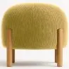 Buy Round Corduroy Upholstered Pouf with Natural Wood Legs - Marrakesh Mustard 61450