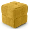 Buy Square Corduroy Upholstered Pouf - Modern Design - Cube Mustard 61451