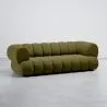 Buy Velvet Upholstered Sofa - Modern Style - 2/3 Seater - Curved Teddy Olive 61486