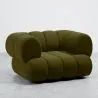 Buy Velvet Upholstered Armchair - Modern Style - Curved Velvet Olive 61487