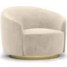 Buy Curved Design Armchair - Upholstered in Velvet - Herina White 60647