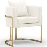 Buy Dining Chair - With armrests - Upholstered in Velvet - Giorgia White 61009
