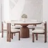 Set Dining Table Round with 6 Wooden Chairs - Minimalist Design - Ivette image 9
