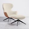 Contemporary Upholstered Design Armchair with Footrest - Derta image 9