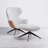 Contemporary Upholstered Design Armchair with Footrest - Derta image 9